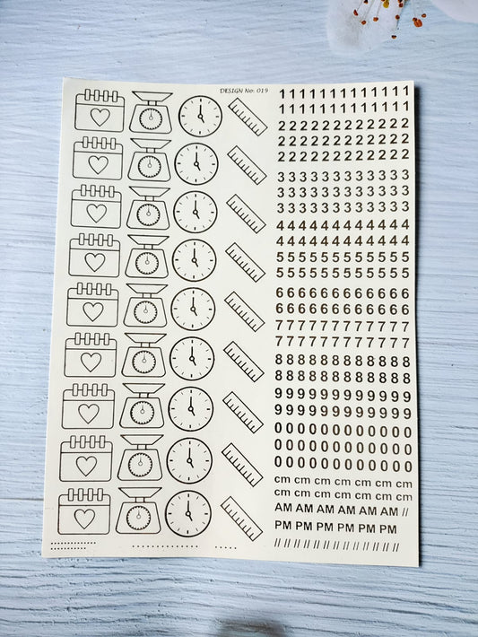 Embossed Sticker Sheet A4 - D19