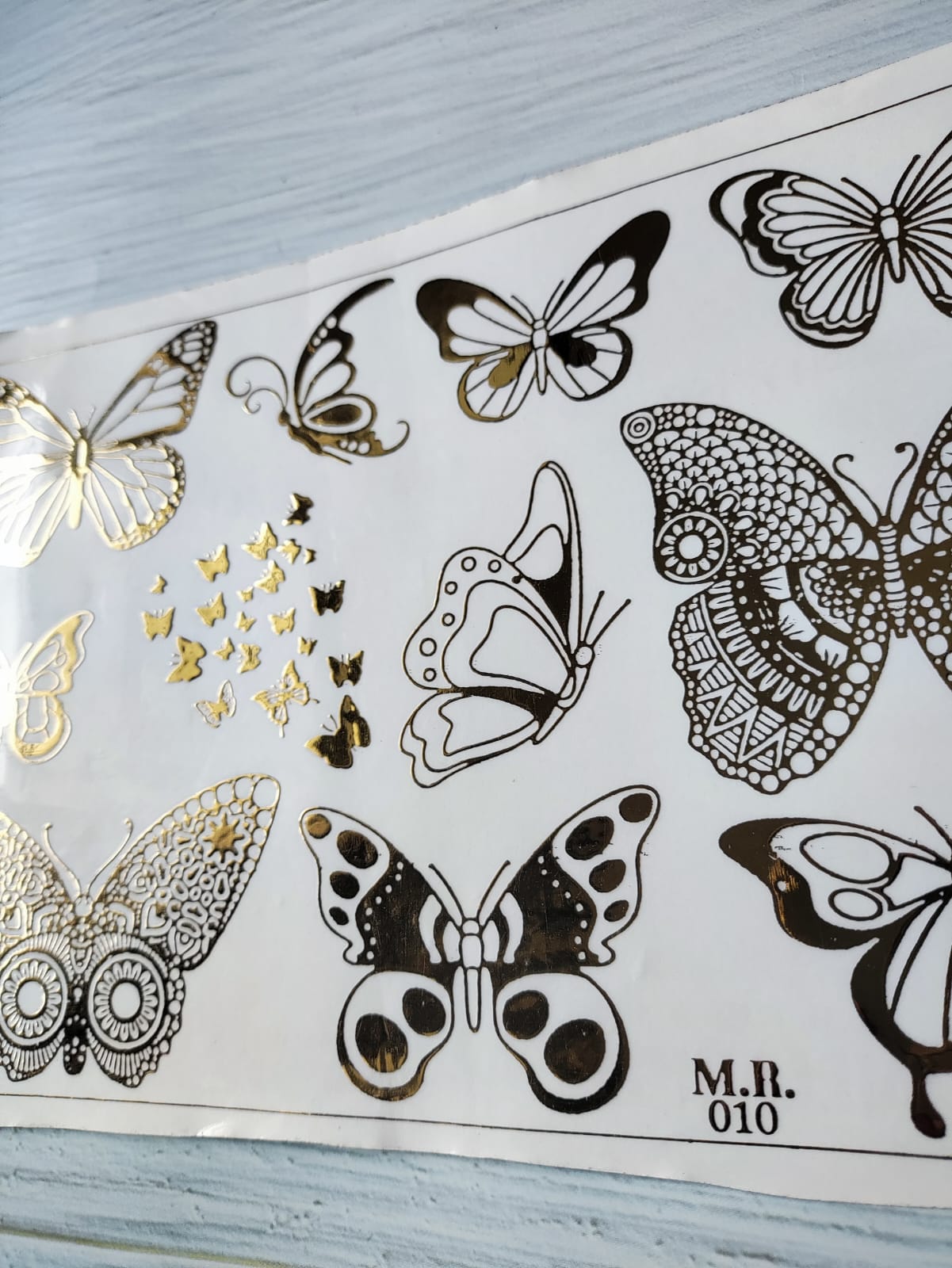 Butterfly Embossed Sticker Sheet A5 - D33