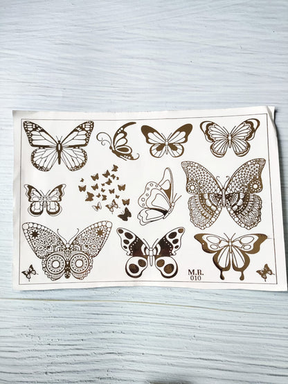 Butterfly Embossed Sticker Sheet A5 - D33