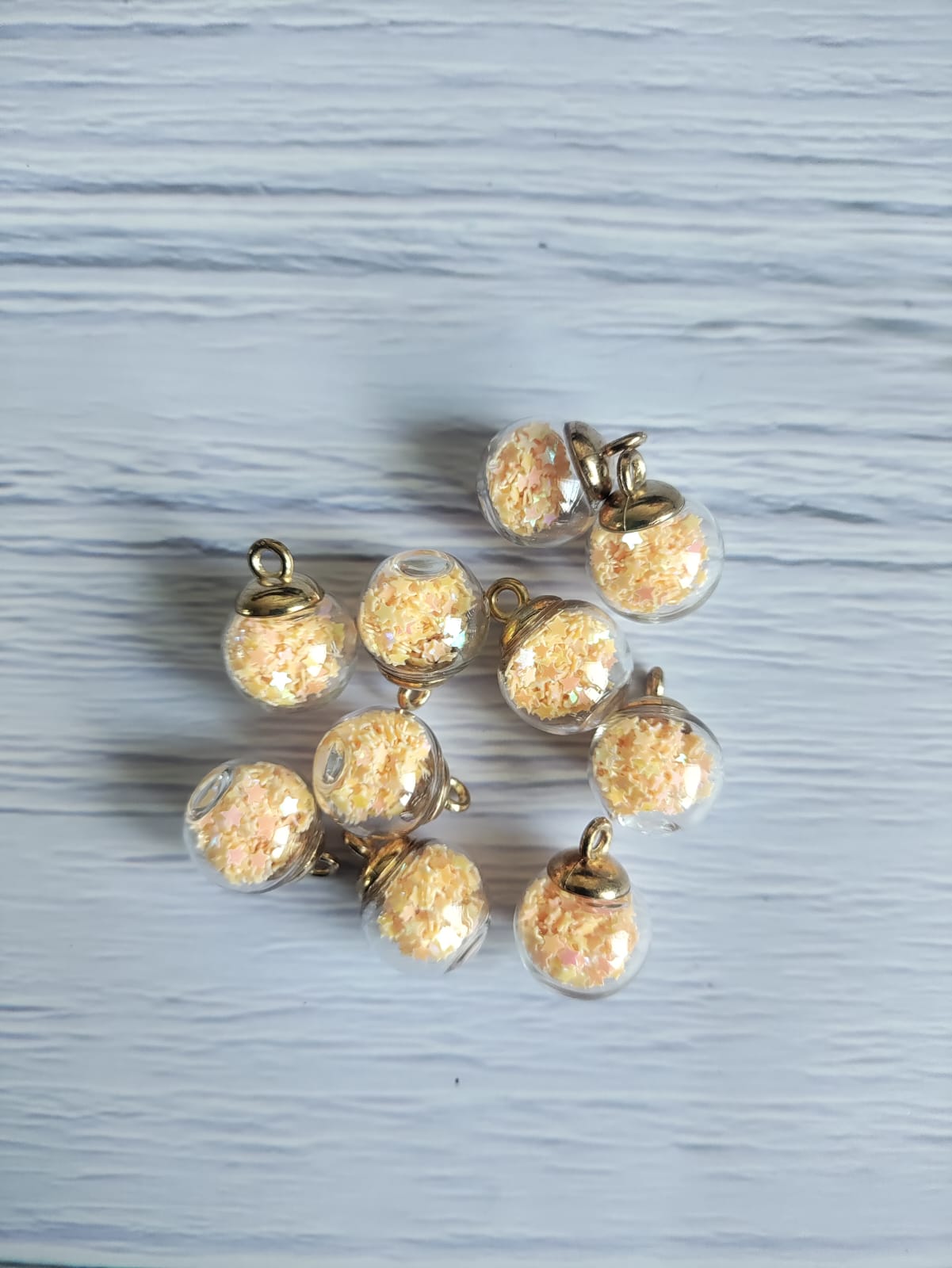 Glass Balls with sequins filled