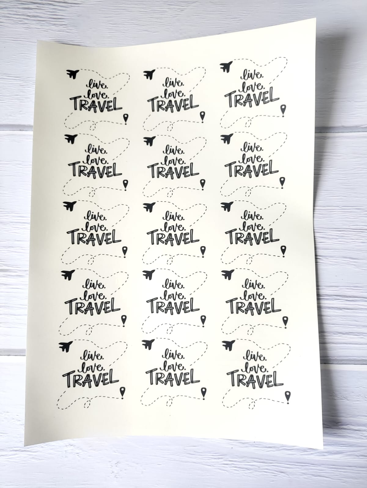 B/W Travel Sticker Sheet D12