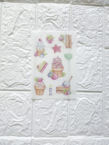 Cake Sticker Sheets - 6 Pcs