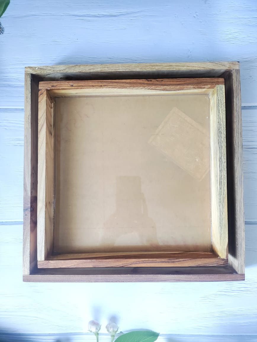 Teakwood Floating Frame with Acrylic Base