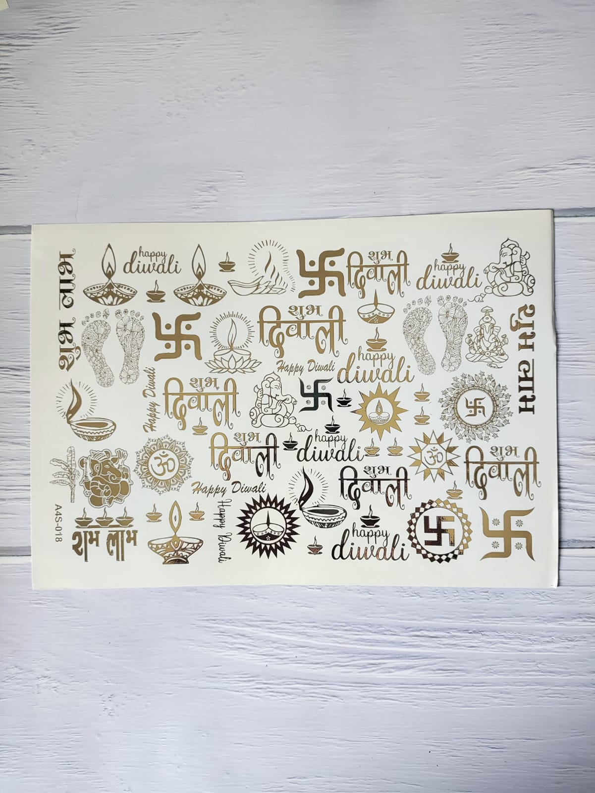 Diwali Embossed Sticker Sheet A4 -D08