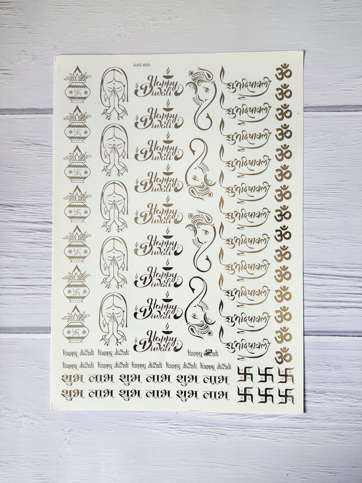 Diwali Embossed Sticker Sheet A4 -D05