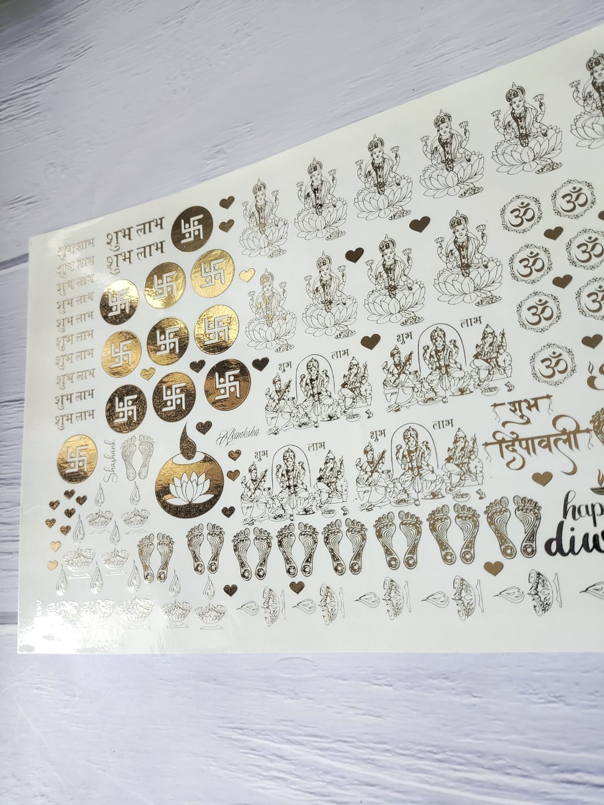 Diwali Embossed Sticker Sheet A4 -D03