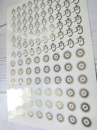 Diwali Embossed Sticker Sheet A4 -D01