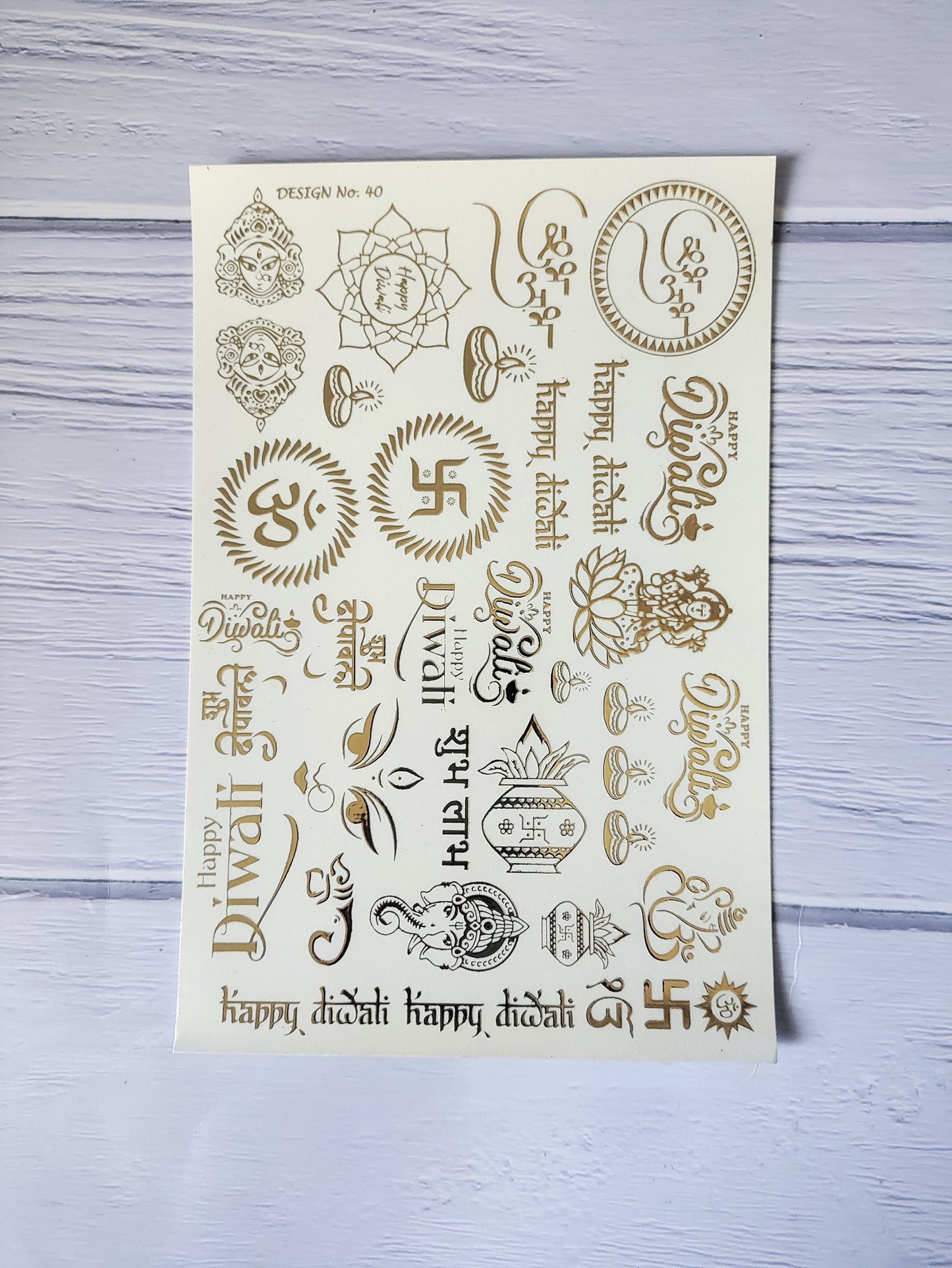 Diwali embossed sticker sheet A5 - D45