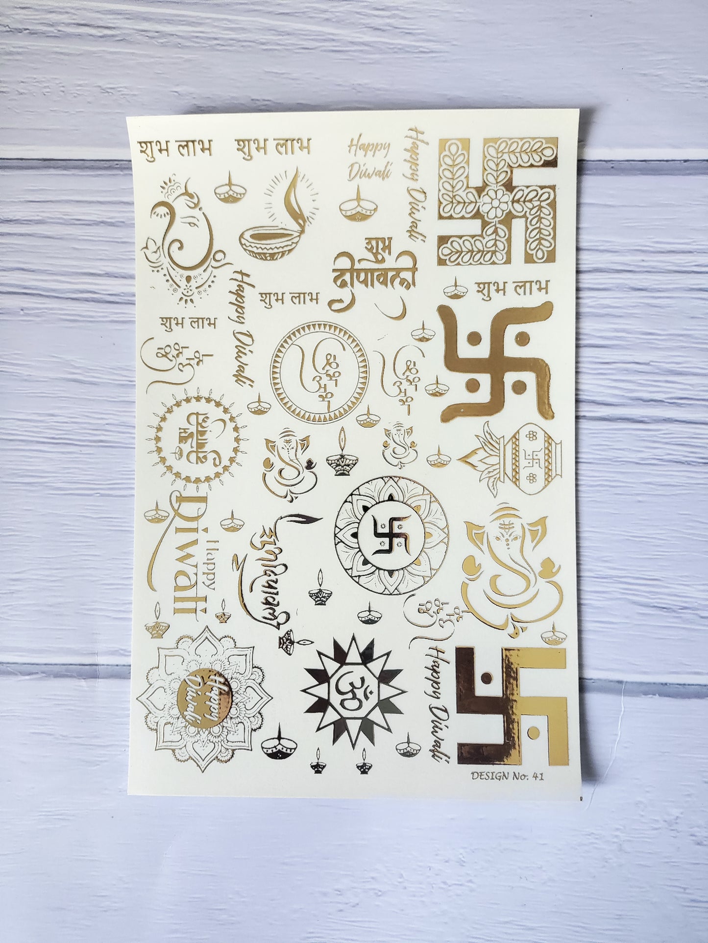 Diwali embossed sticker sheet A5 - D43