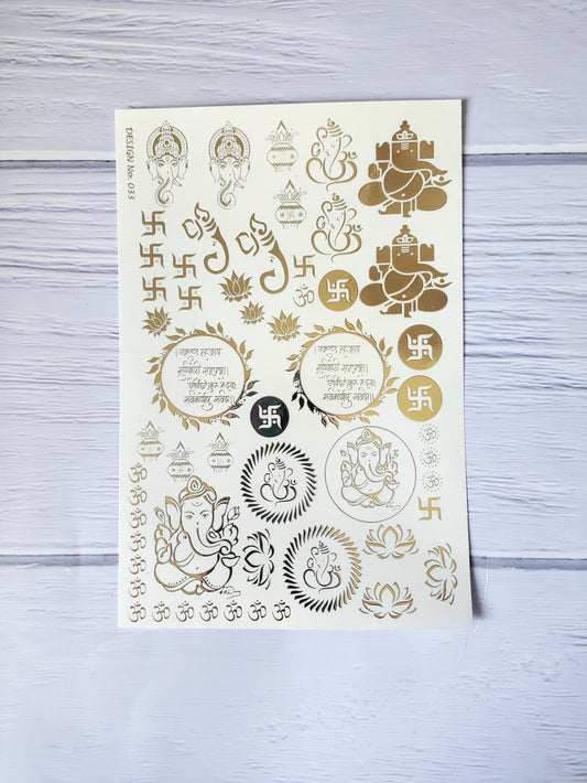 Diwali embossed sticker sheet A5 - D46