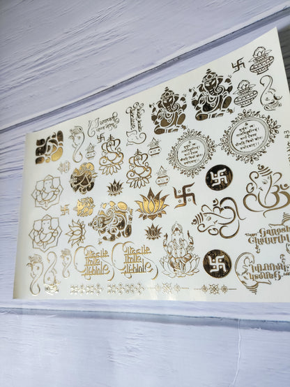 Diwali embossed sticker sheet A5 - D44