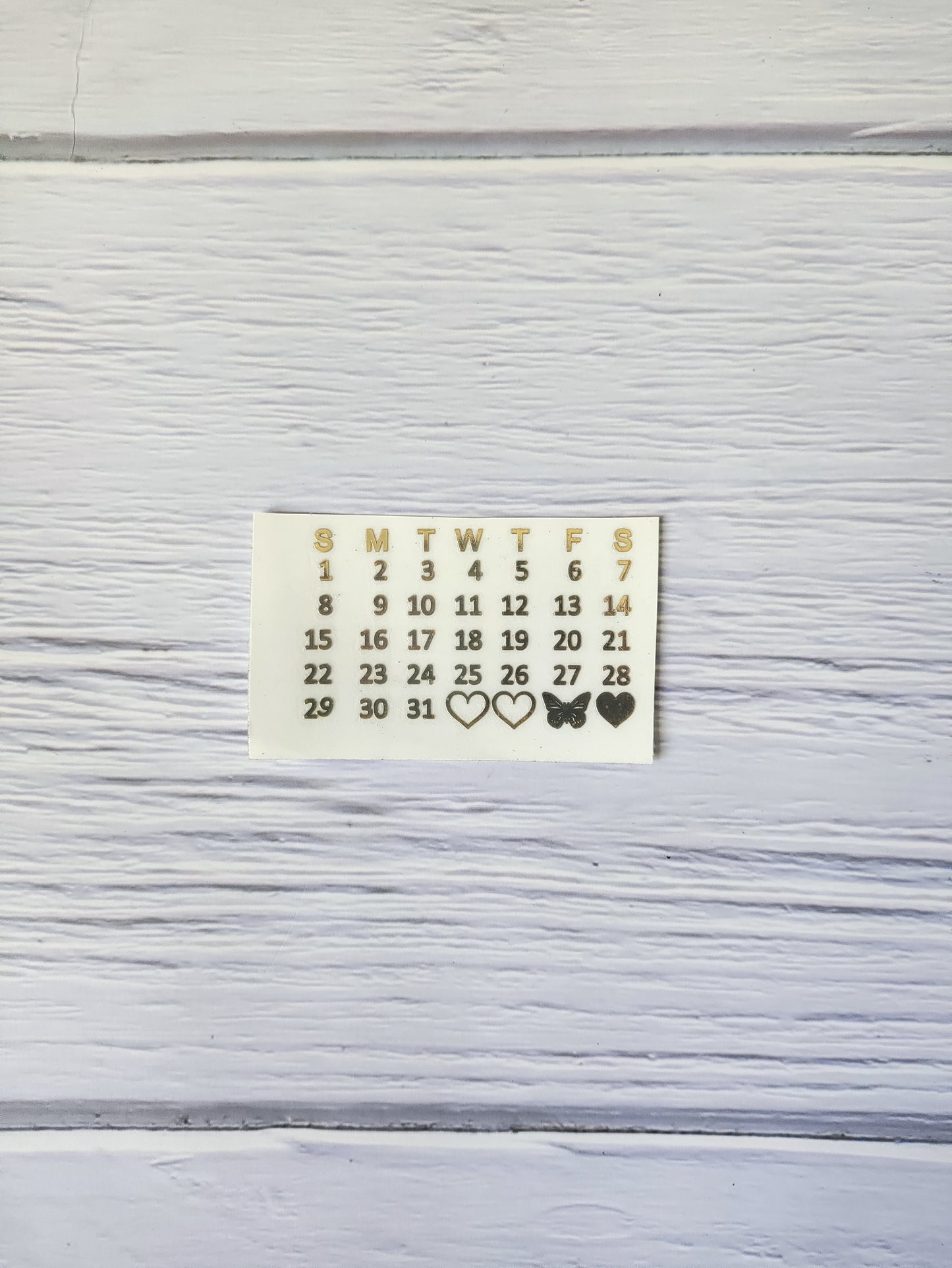 Small Calendar Metal Sticker