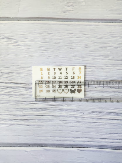 Small Calendar Metal Sticker