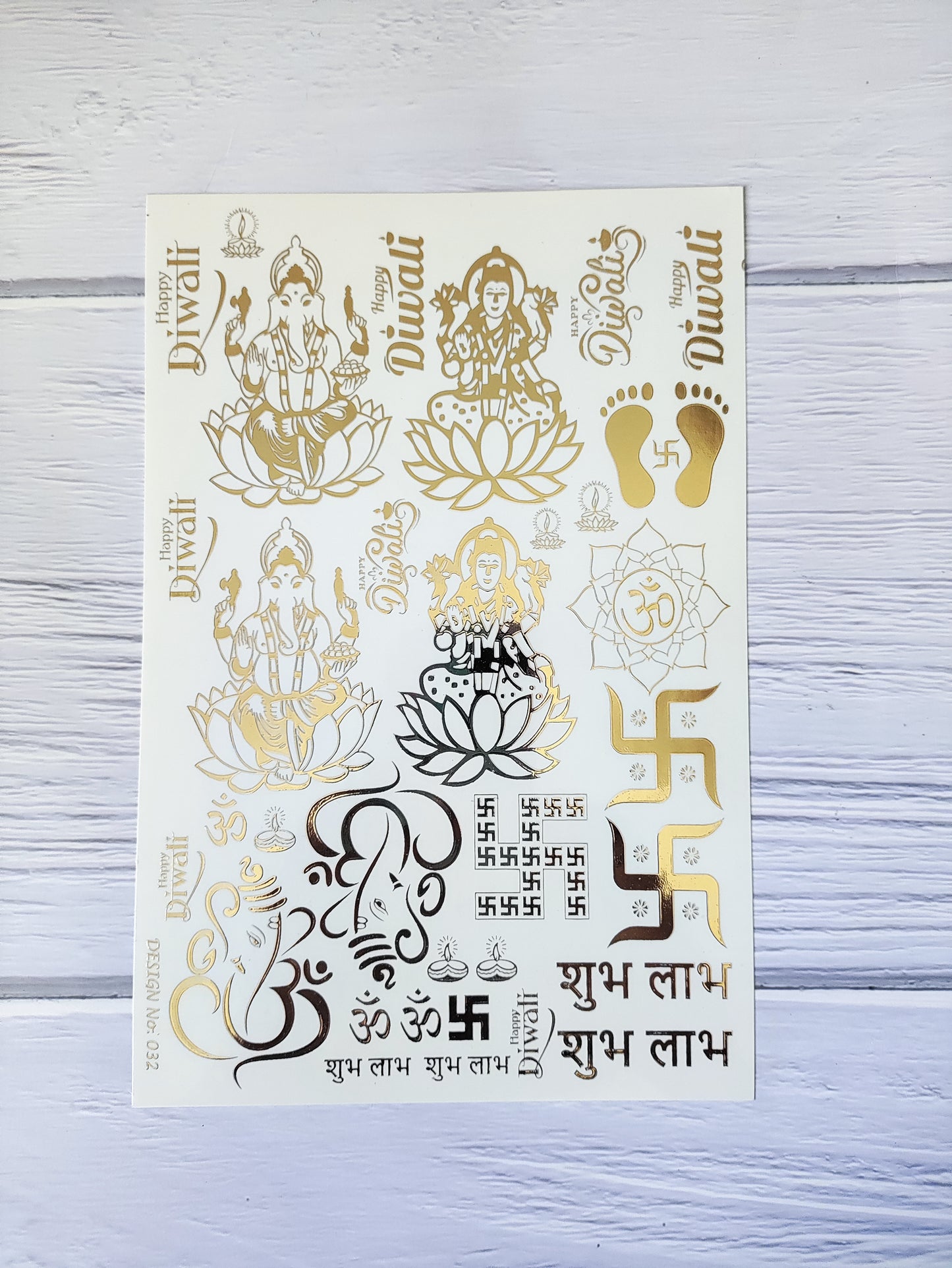 Diwali Embossed sticker sheet A5 - D47