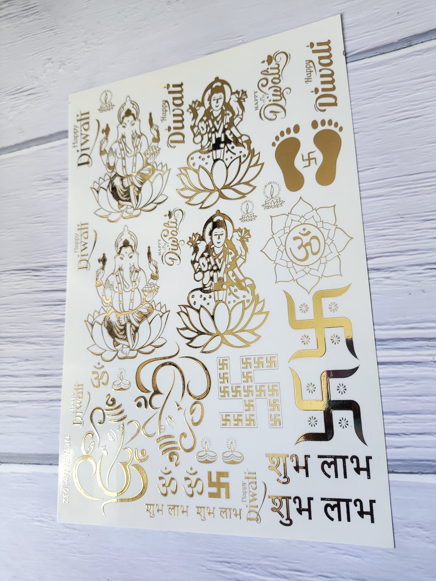 Diwali Embossed sticker sheet A5 - D47