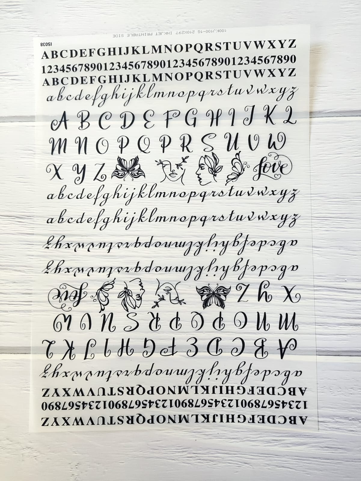 Alphabet Insert sheet A4 - D16