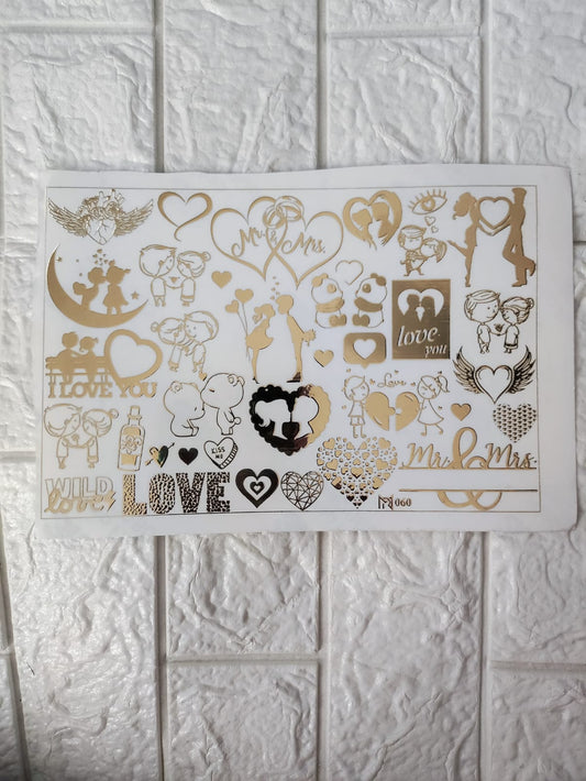 Love Embossed Sticker Sheet A5 - D60