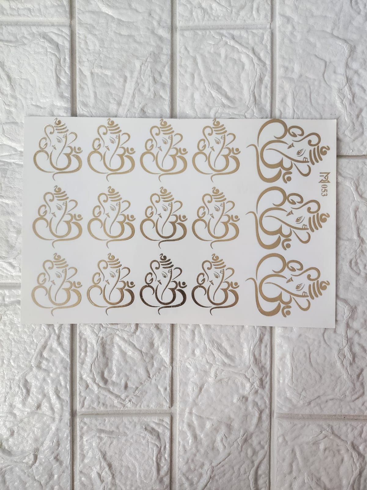 Ganeshji Embossed Sticker Sheet A5 - D63