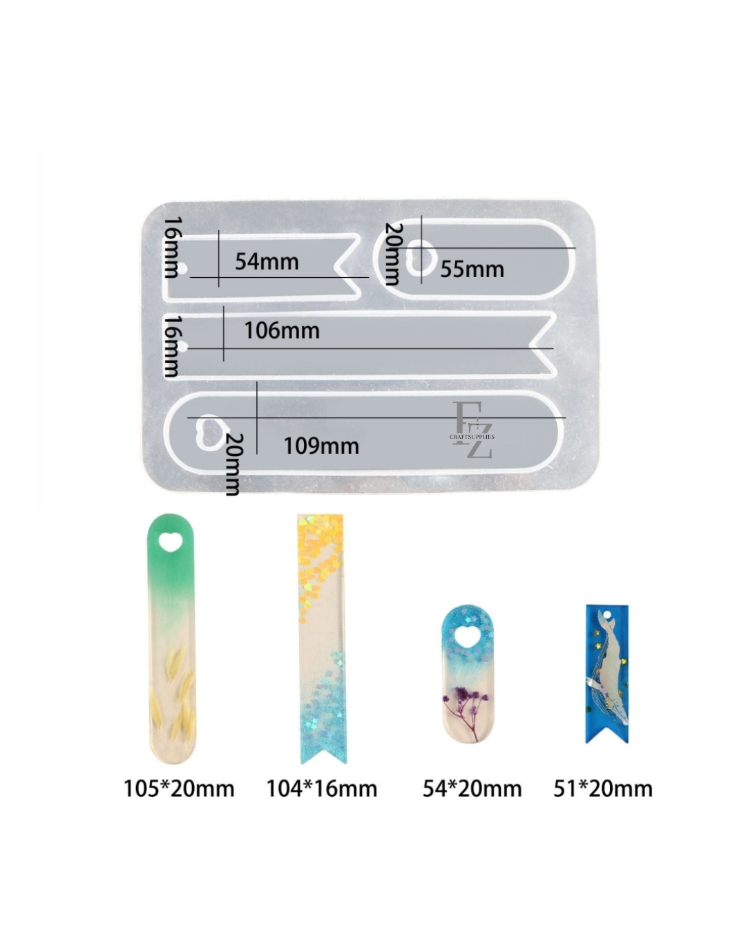 4 Cavity Tag/ Bookmark Mould