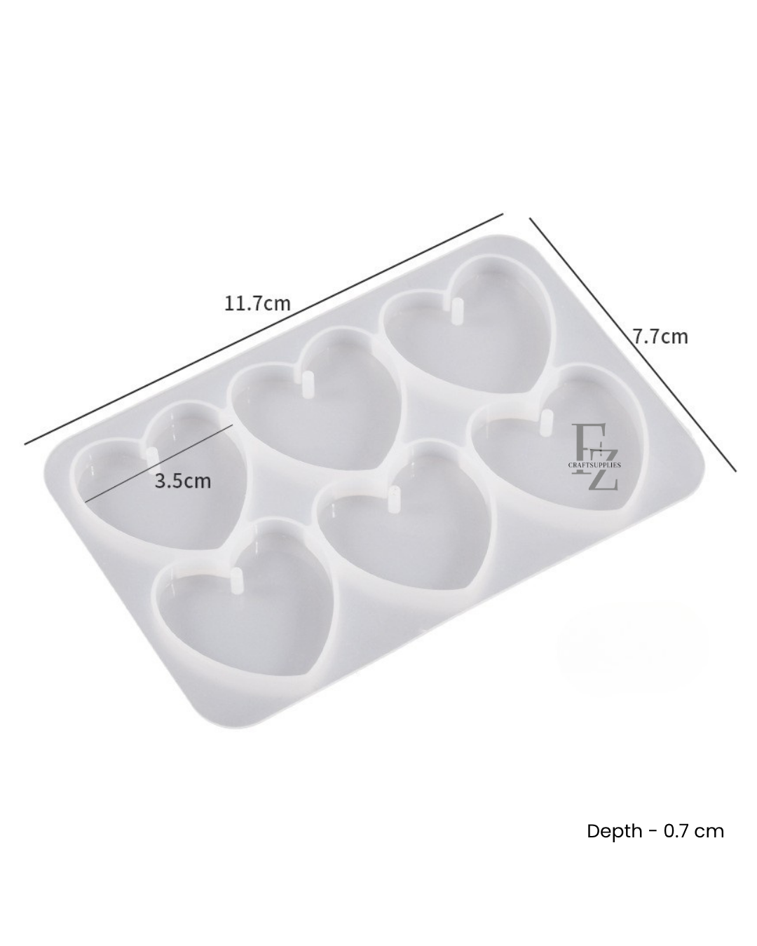 6 in 1 Heart Keychain Mould