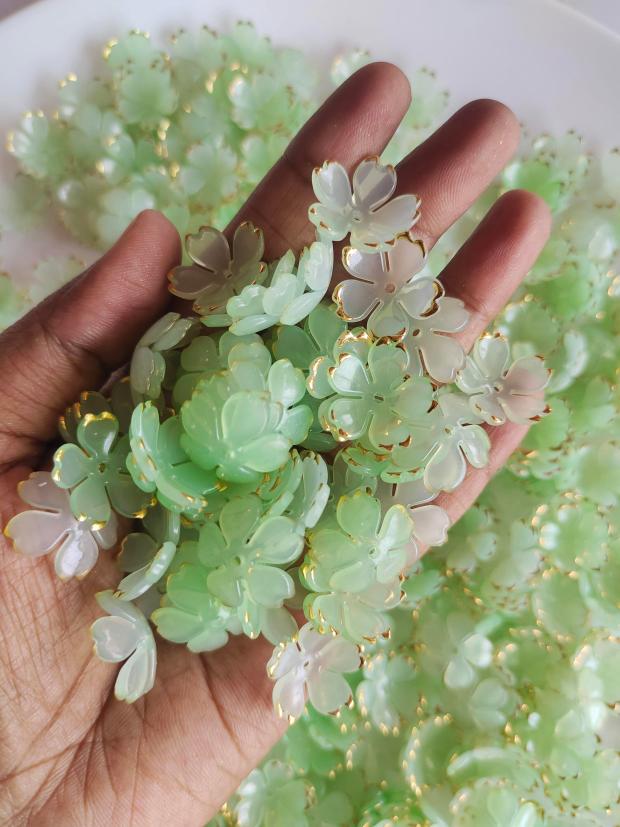 Mini Acrylic Flower Green - 20 grams