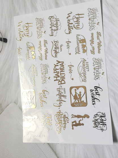 Couple Embossed Sticker Sheet A5 - D82