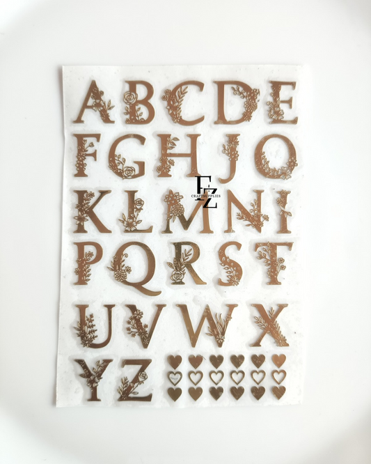 Alphabet Metal Stickers A6