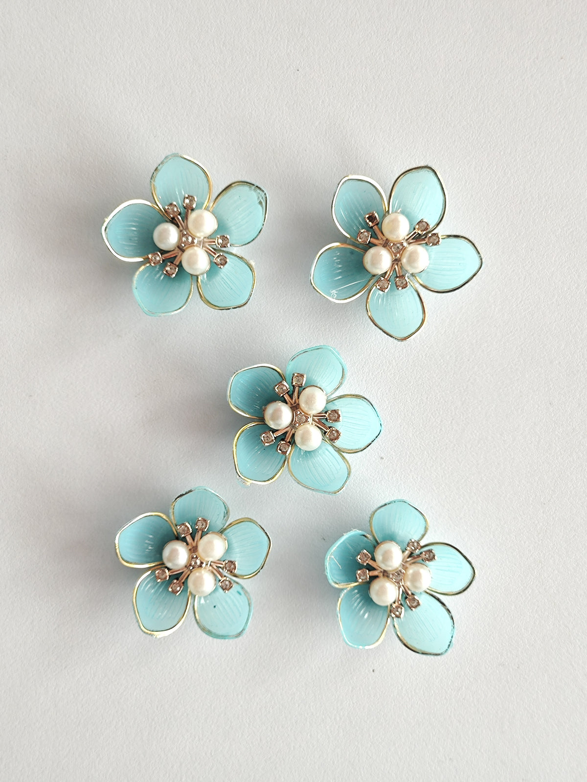 Ready Acrylic Flower Blue - Pack of 5