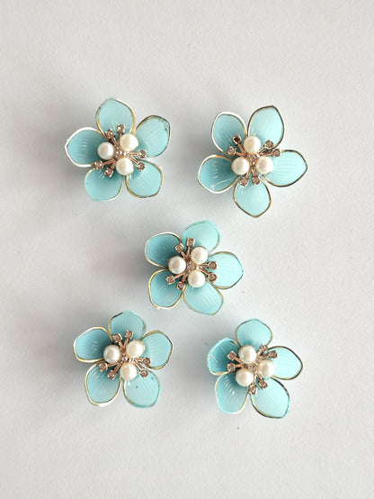 Ready Acrylic Flower Blue - Pack of 5