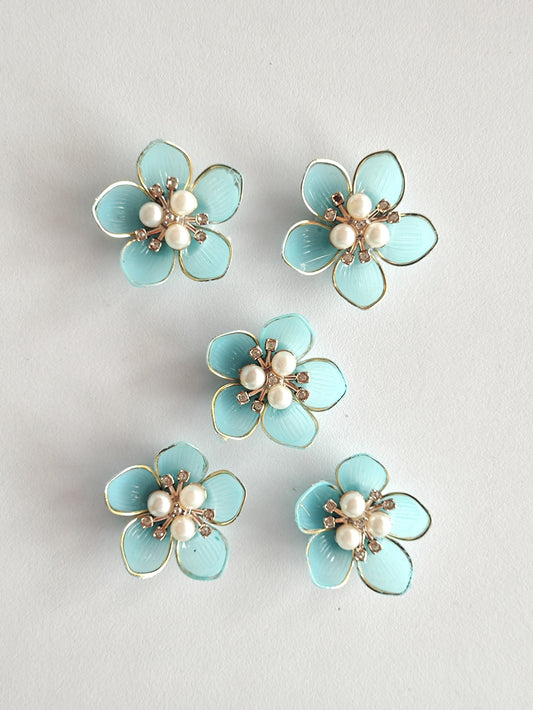 Ready Acrylic Flower Blue - Pack of 5