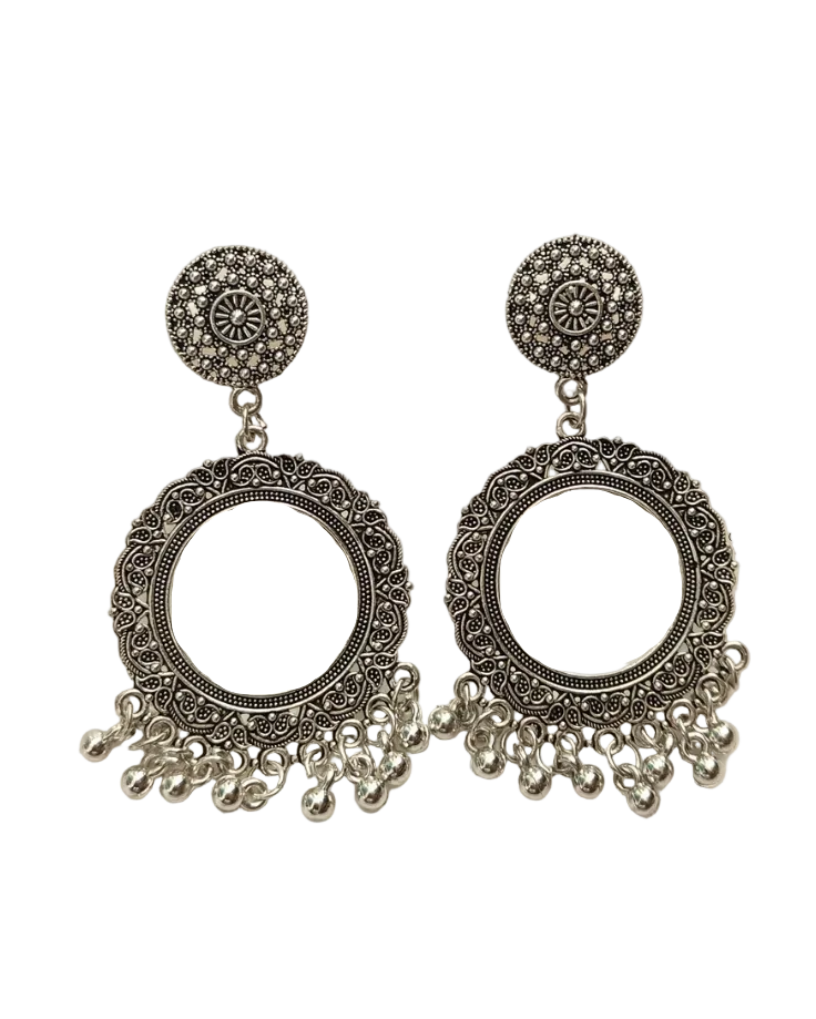 Silver Round 22mm Jhumka Base - 1 Pair