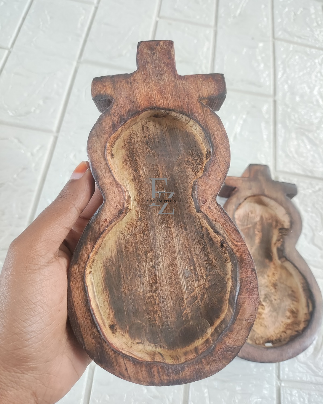 Christmas Cross Wooden Bowl for Candle - Big