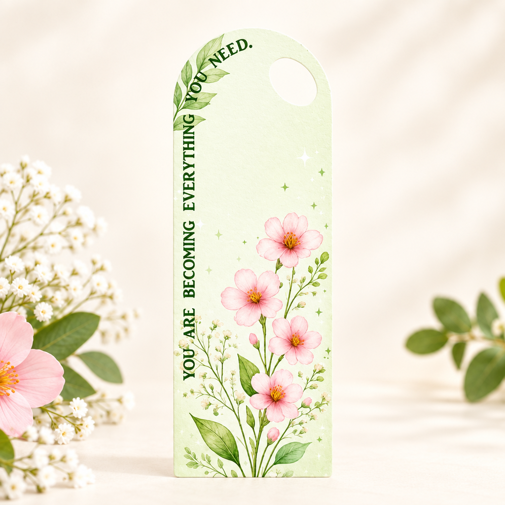 Pink Blossom Floral Bouquet Flower Card - 5 pieces pack