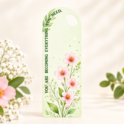 Pink Blossom Floral Bouquet Flower Card - 5 pieces pack