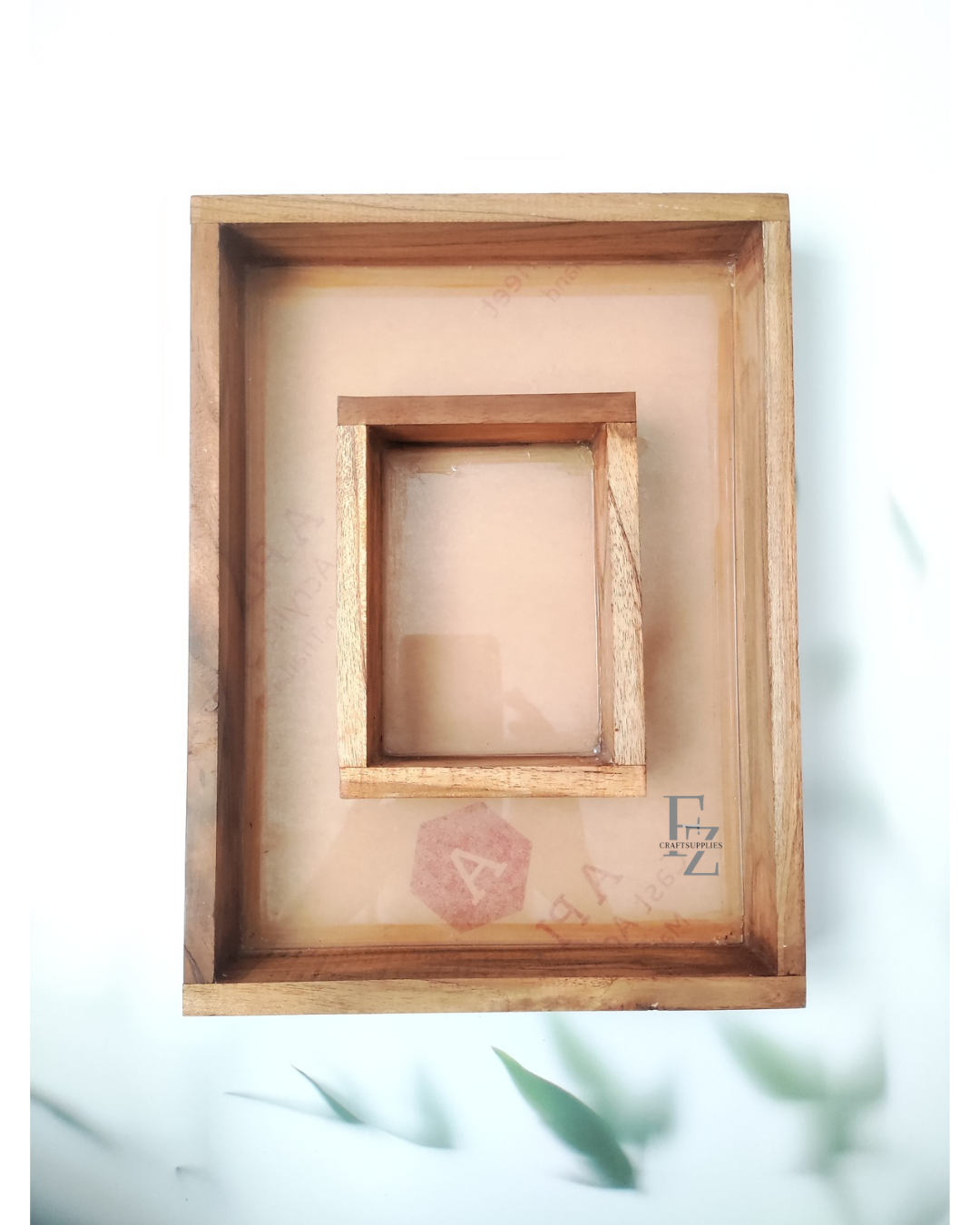 Double Box Teakwood Floating Frame - 9*12 Inches