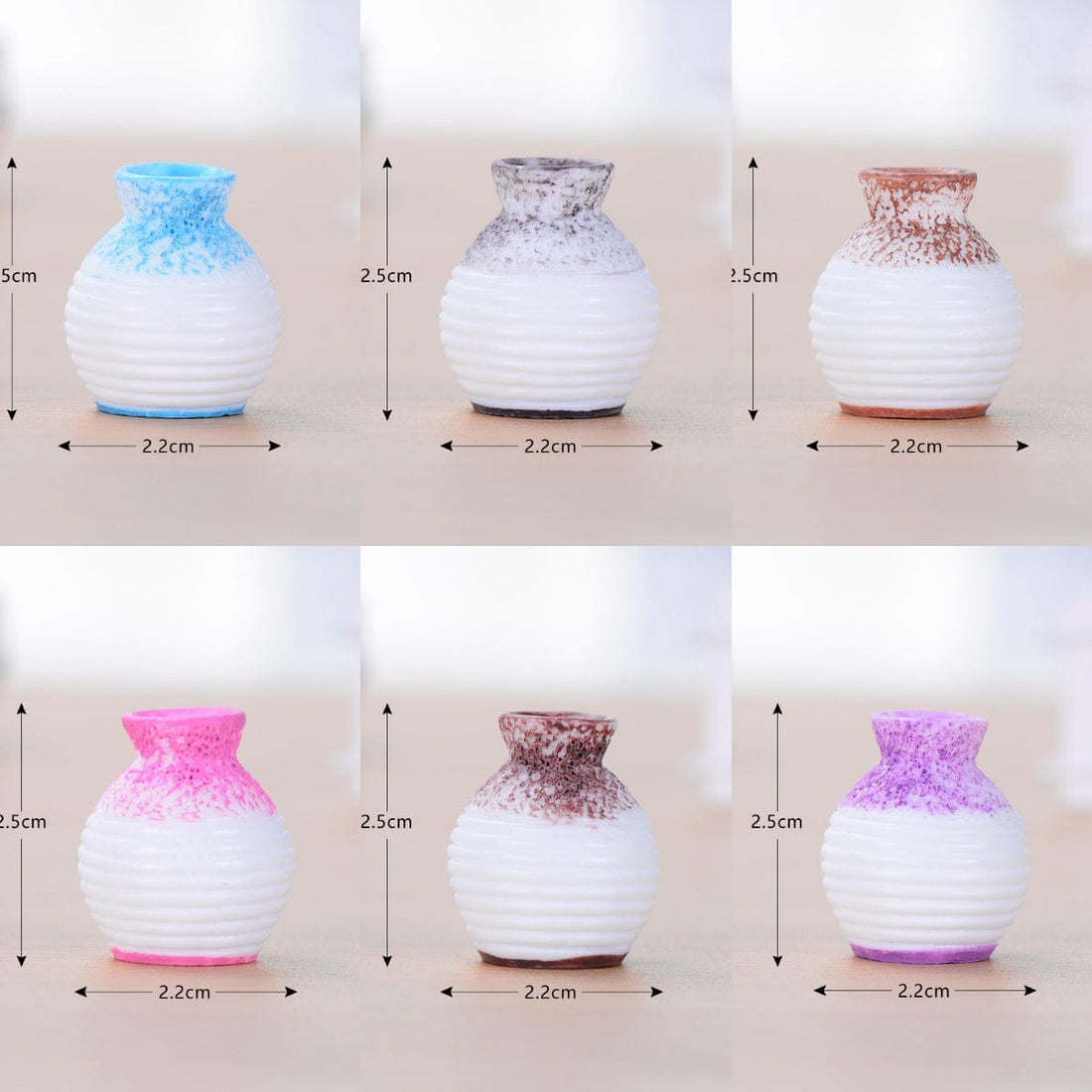 6 Pieces Flower Vase Miniature