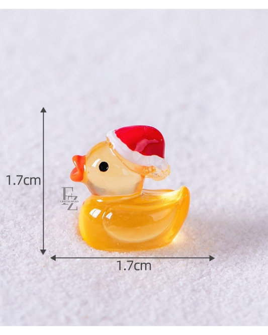 Christmas Duck Miniature - Yellow