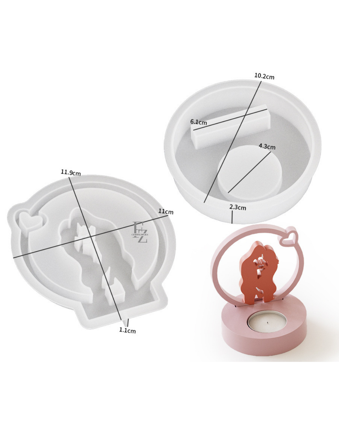 Couple T Light Holder Mould