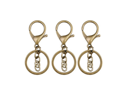 Keychain with Lobster Hooks Bronze - 3 pcs