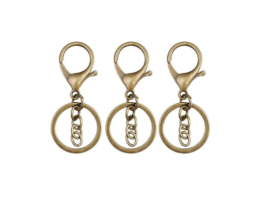 Keychain with Lobster Hooks Bronze - 3 pcs
