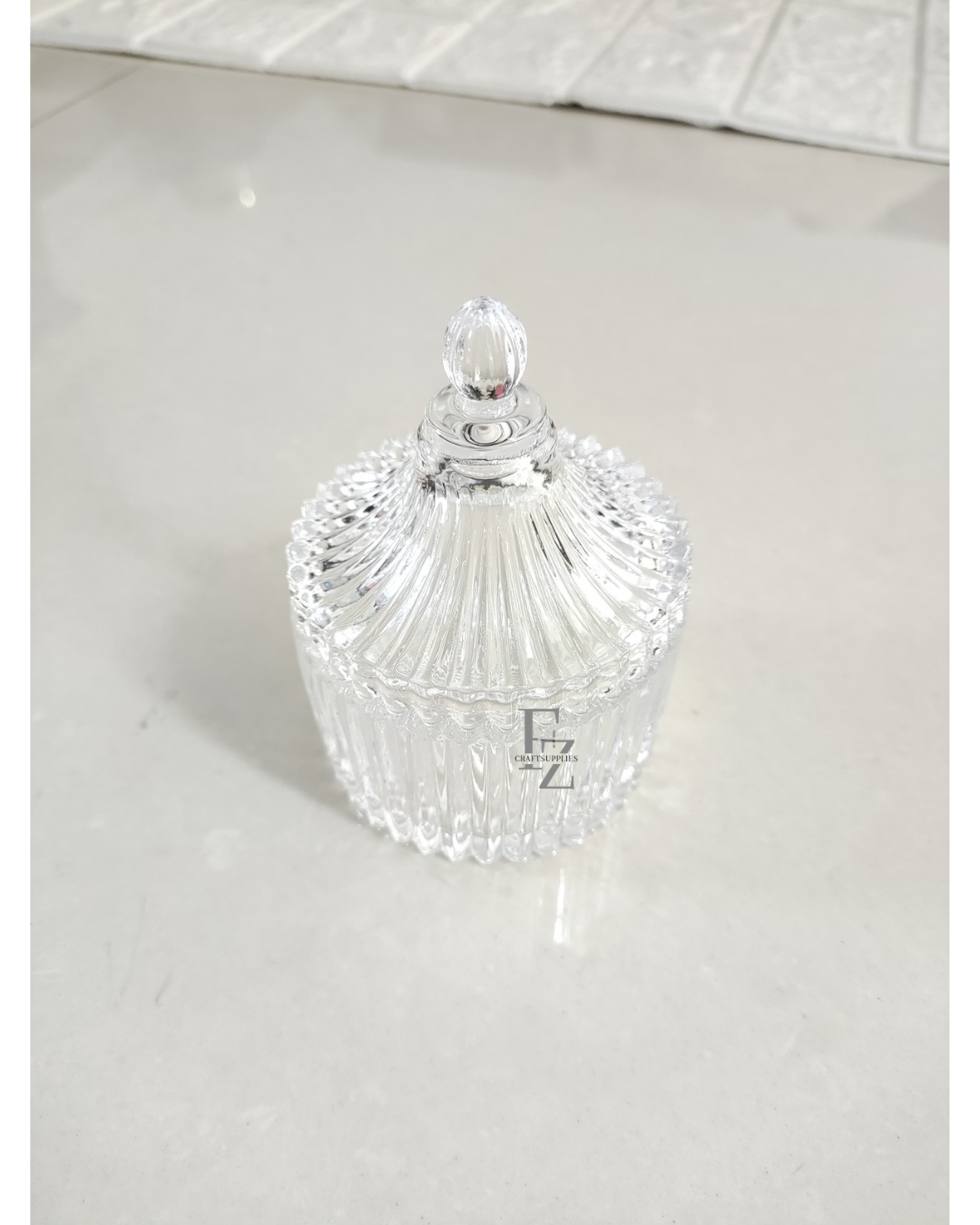 Diamond Cut Candle Small Jar with Lid