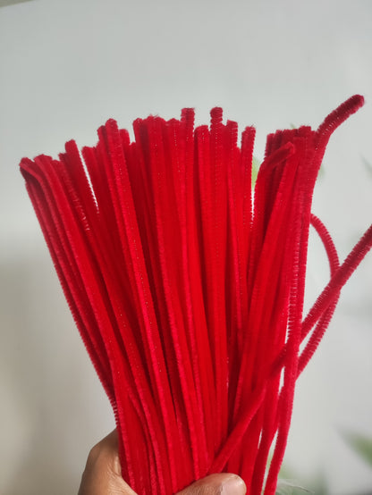 Pipe cleaners 6mm - Deep Red