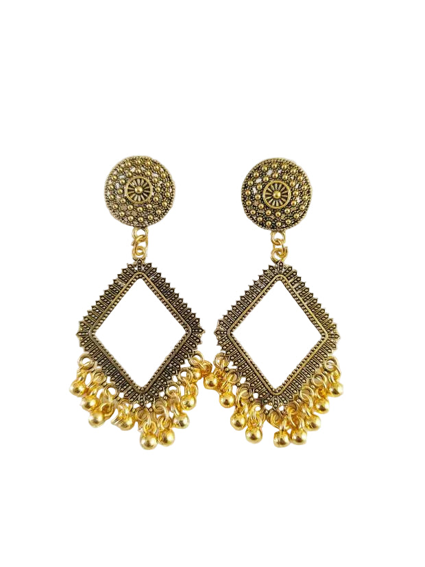 Gold Diamond Jhumka Base - 1 Pair
