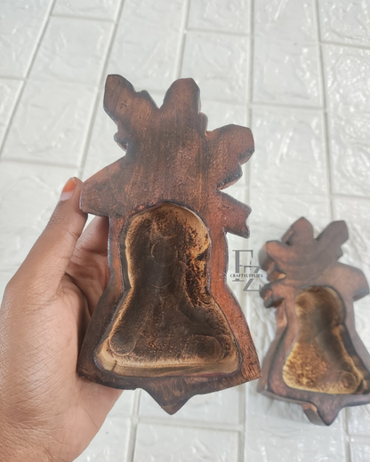 Christmas Bell Wooden Bowl for Candle - Small