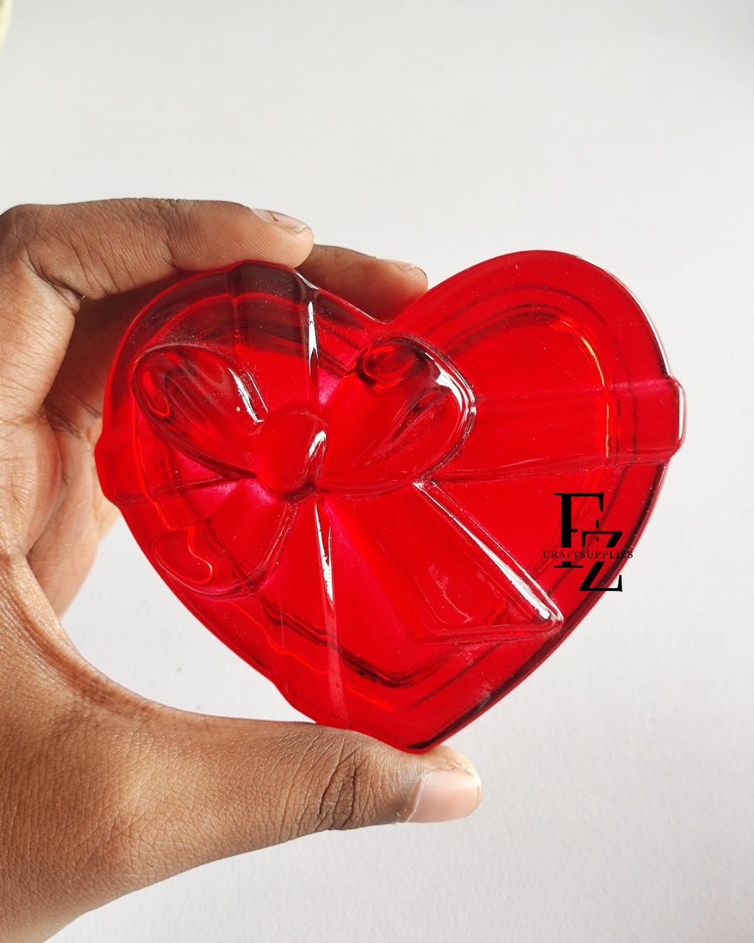 Heart Candle Glass Jar - Red