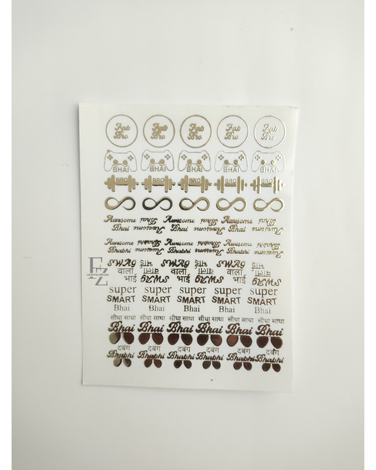 Rakhi Gold Embossed Sticker Sheet A6 - D93