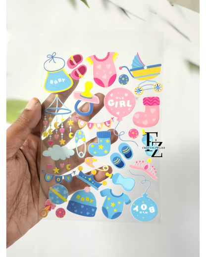 Girl & Boy Baby Peel off Sticker