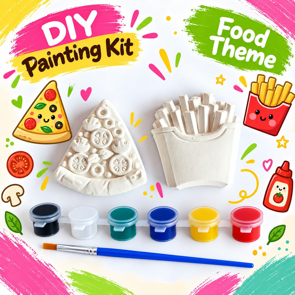 Pizza and Fries DIY Painting kit for kids