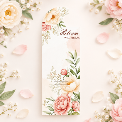 Peach & Cream Floral Bouquet Flower Card - 5 pieces pack