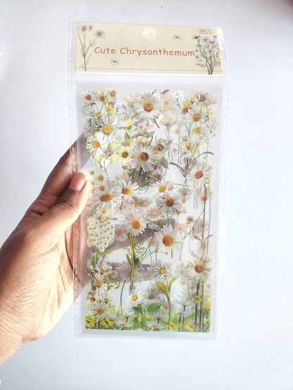 Cute Chrysanthemum Sticker - 1 Pack (6 sheets)